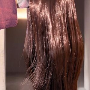 Shiny Natural Brown Women's Brown Wig- Smooth Straight